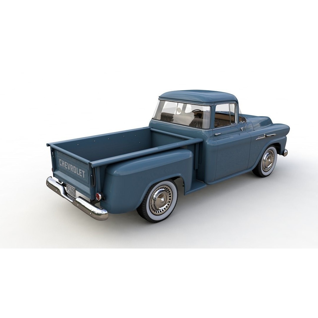 Chevy 3100 Apache Pickup 1958 3D Model – High Detail Game Asset, FBX - View 5