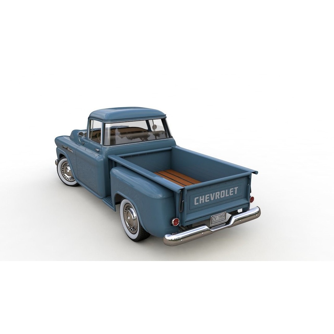 Chevy 3100 Apache Pickup 1958 3D Model – High Detail Game Asset, FBX - View 6