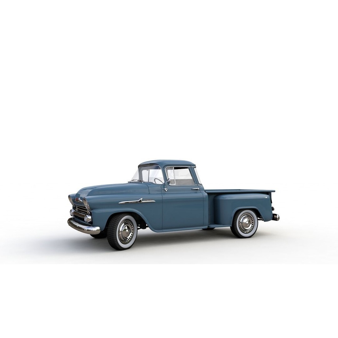 Chevy 3100 Apache Pickup 1958 3D Model – High Detail Game Asset, FBX - View 7