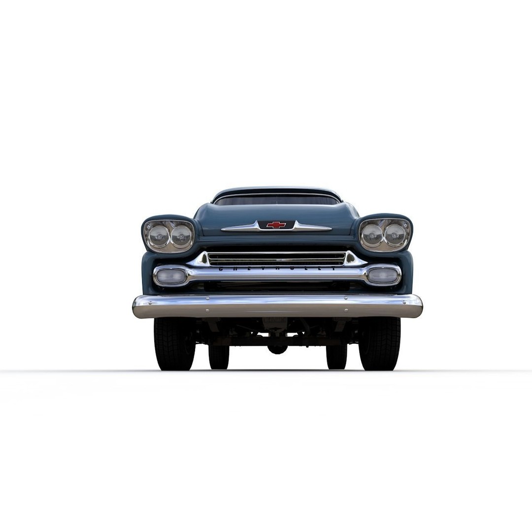Chevy 3100 Apache Pickup 1958 3D Model – High Detail Game Asset, FBX - View 8