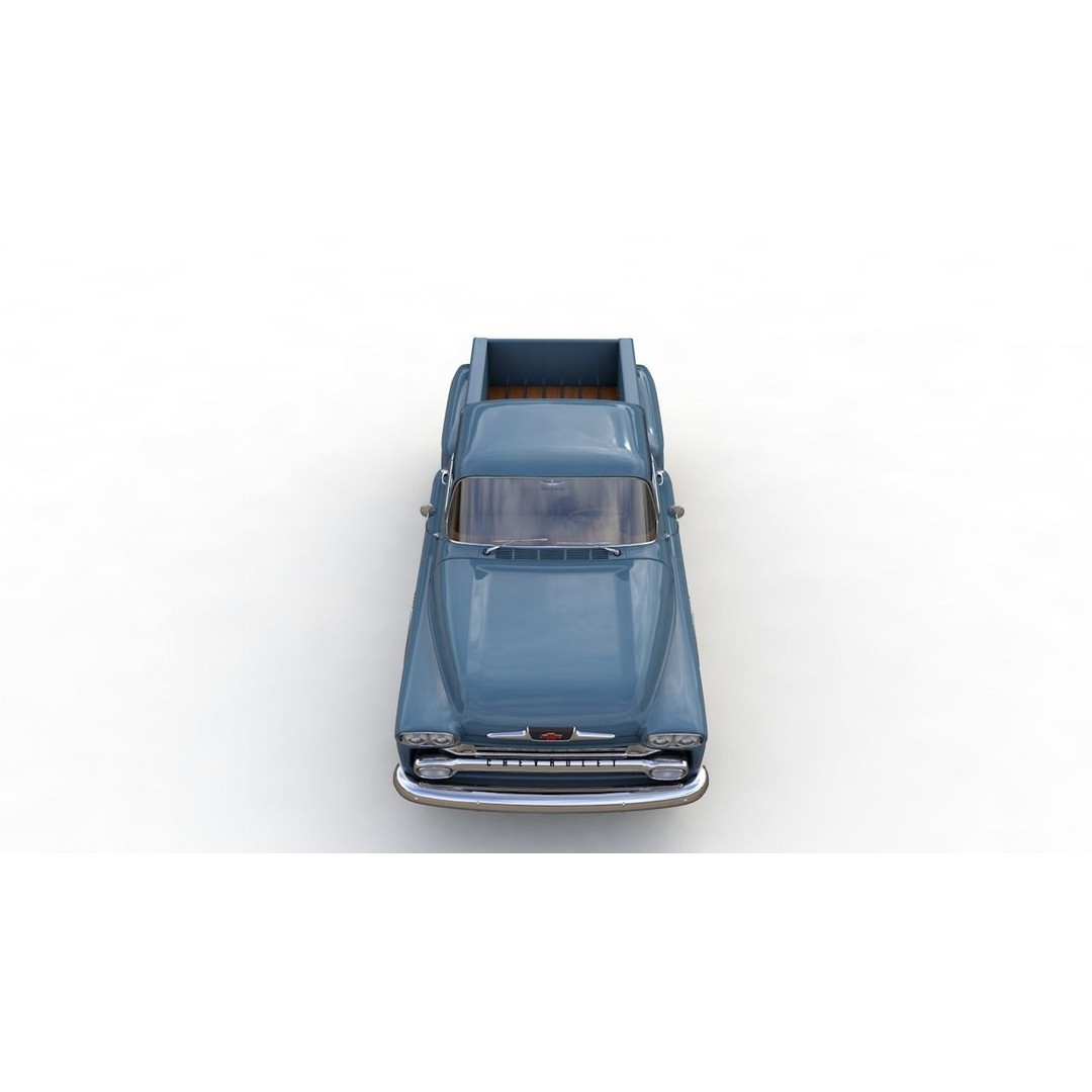 Chevy 3100 Apache Pickup 1958 3D Model – High Detail Game Asset, FBX - View 9