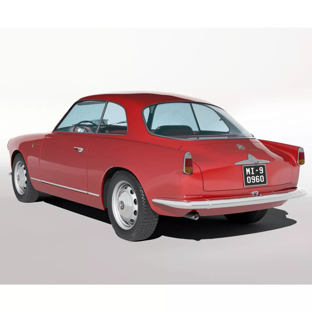 1958 Alfa Romeo Giulietta Sprint Veloce 3D Model – High Poly Game Asset, FBX, OBJ - View 11