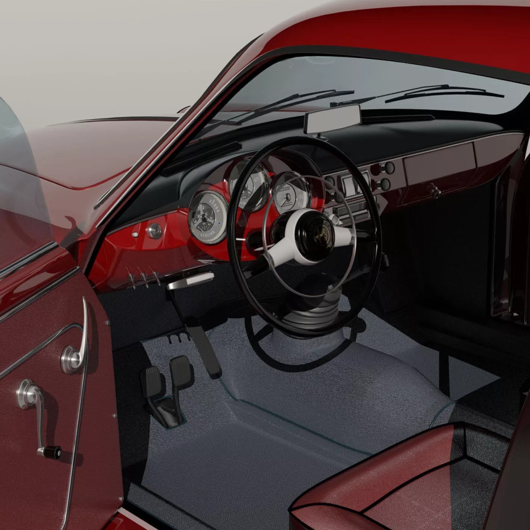 1958 Alfa Romeo Giulietta Sprint Veloce 3D Model – High Poly Game Asset, FBX, OBJ - View 12