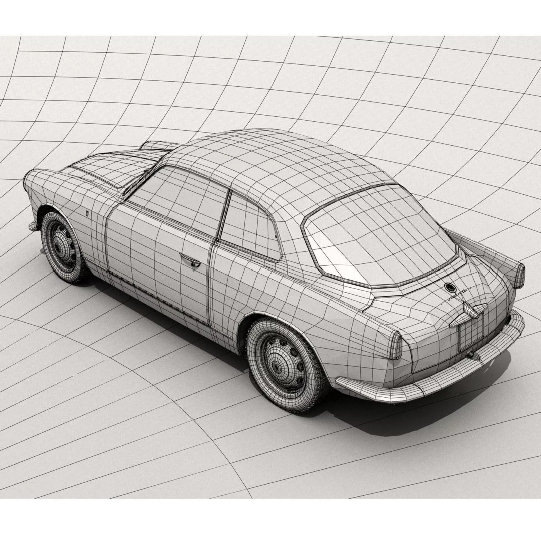1958 Alfa Romeo Giulietta Sprint Veloce 3D Model – High Poly Game Asset, FBX, OBJ - View 15