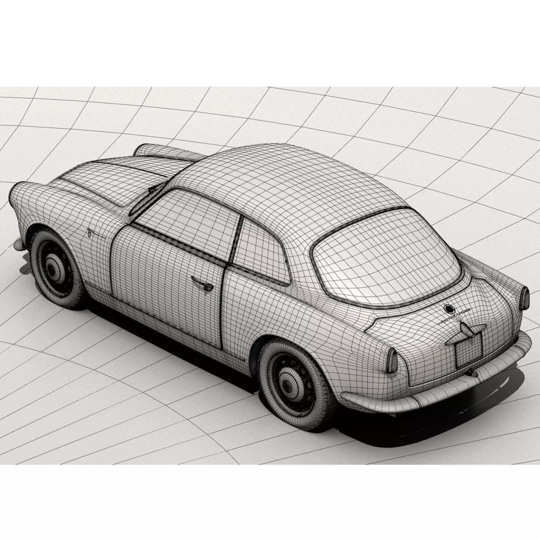 1958 Alfa Romeo Giulietta Sprint Veloce 3D Model – High Poly Game Asset, FBX, OBJ - View 17