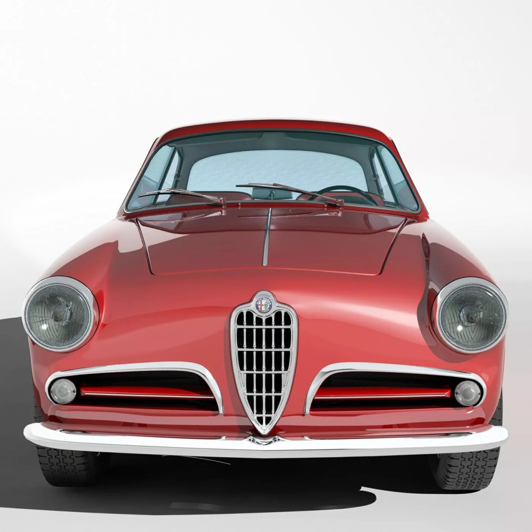 1958 Alfa Romeo Giulietta Sprint Veloce 3D Model – High Poly Game Asset, FBX, OBJ - View 5