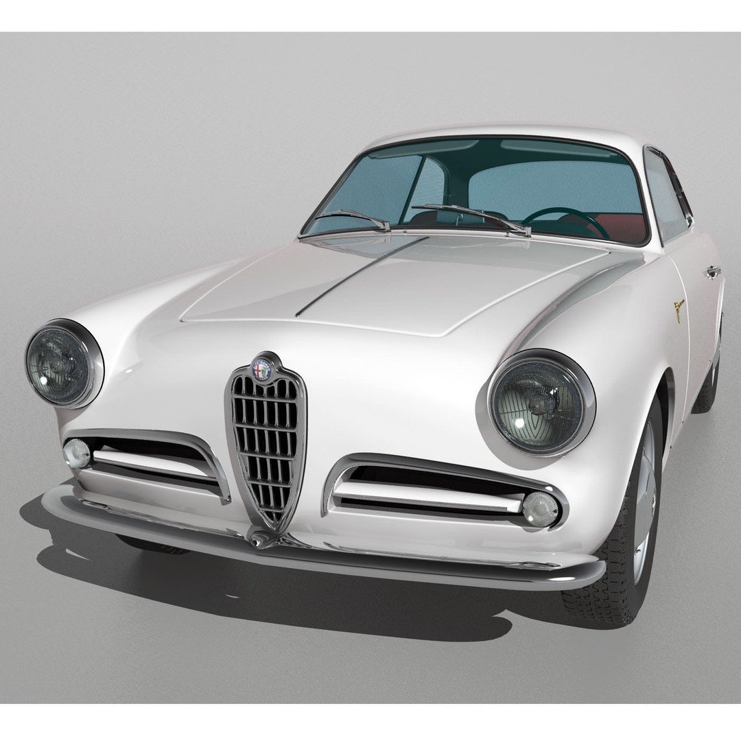 1958 Alfa Romeo Giulietta Sprint Veloce 3D Model – High Poly Game Asset, FBX, OBJ - View 8