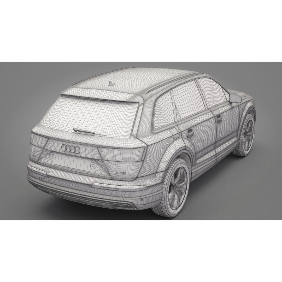 Audi Q7 3D Model – High Poly SUV, Game Ready, FBX, OBJ