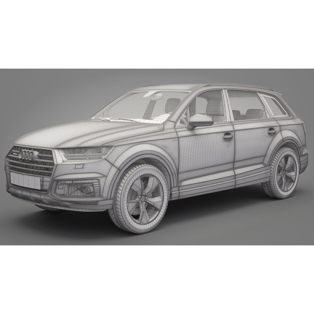 Audi Q7 3D Model – High Poly SUV, Game Ready, FBX, OBJ - View 20