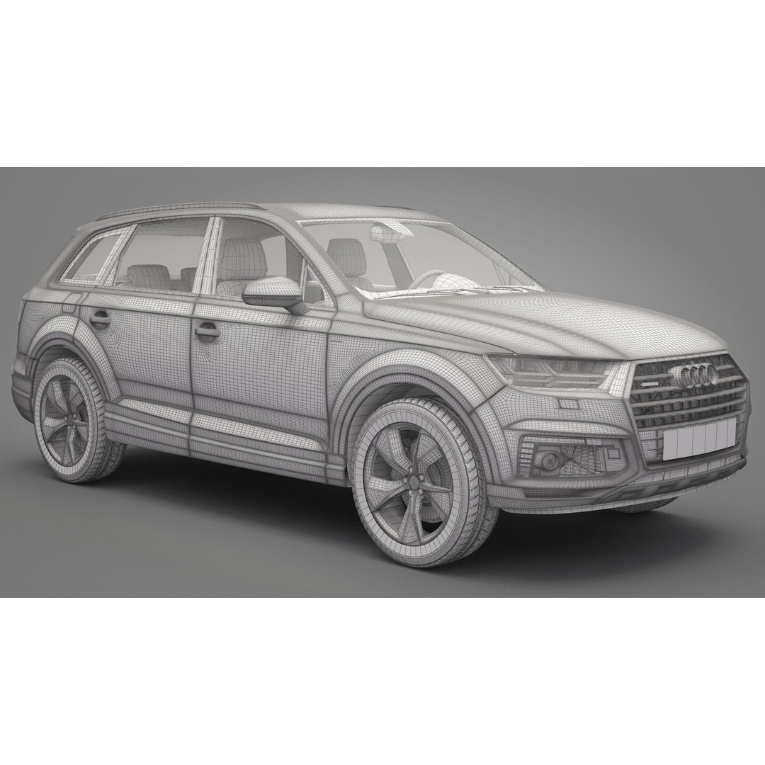 Audi Q7 3D Model – High Poly SUV, Game Ready, FBX, OBJ - View 21