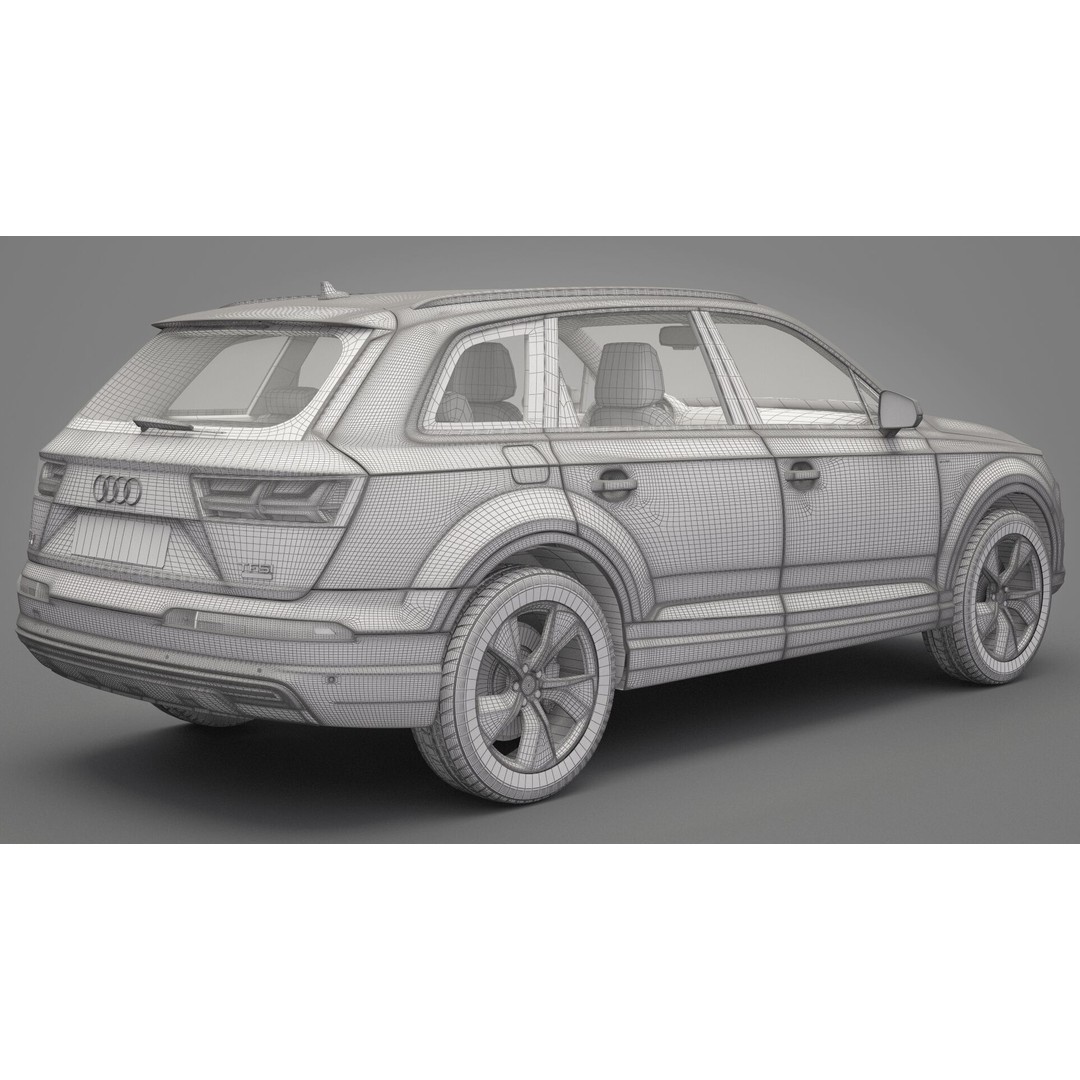 Audi Q7 3D Model – High Poly SUV, Game Ready, FBX, OBJ - View 22