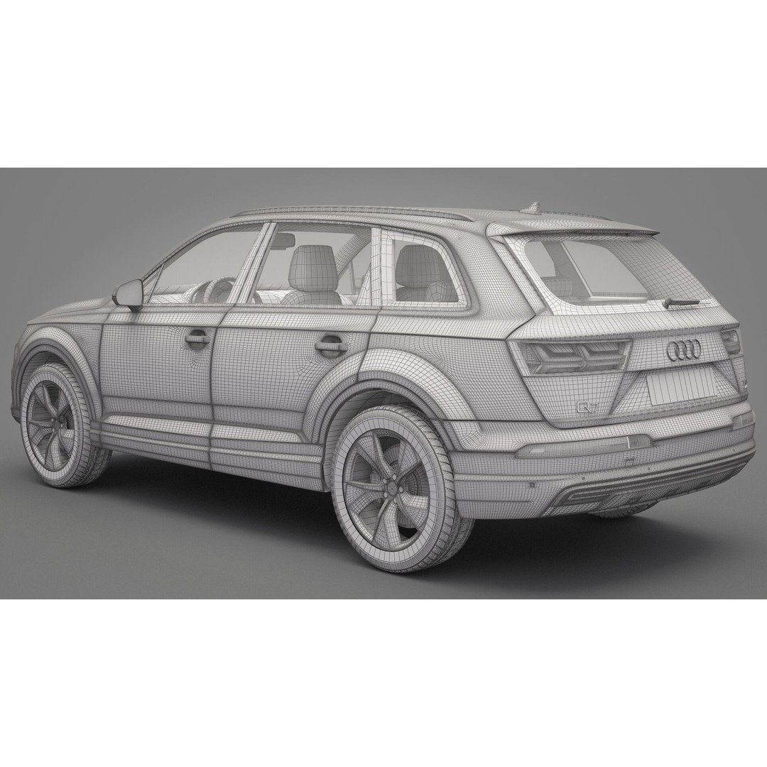 Audi Q7 3D Model – High Poly SUV, Game Ready, FBX, OBJ - View 23