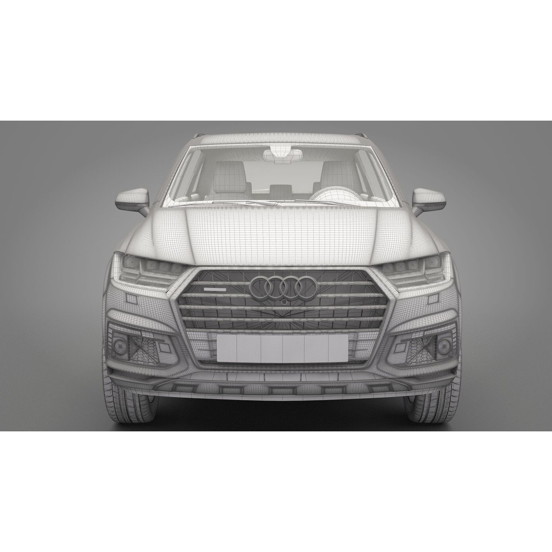 Audi Q7 3D Model – High Poly SUV, Game Ready, FBX, OBJ - View 24