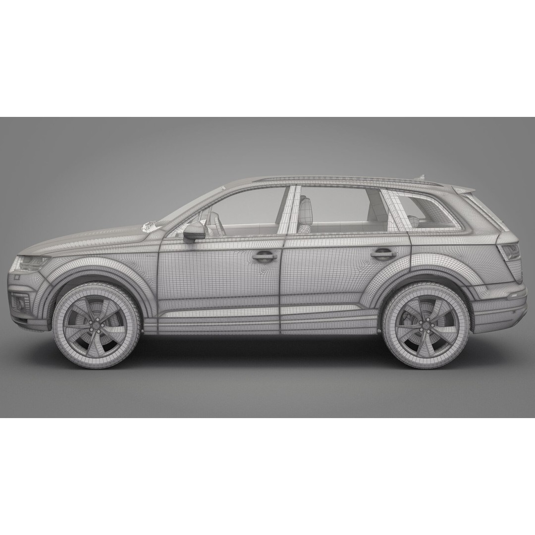 Audi Q7 3D Model – High Poly SUV, Game Ready, FBX, OBJ - View 26