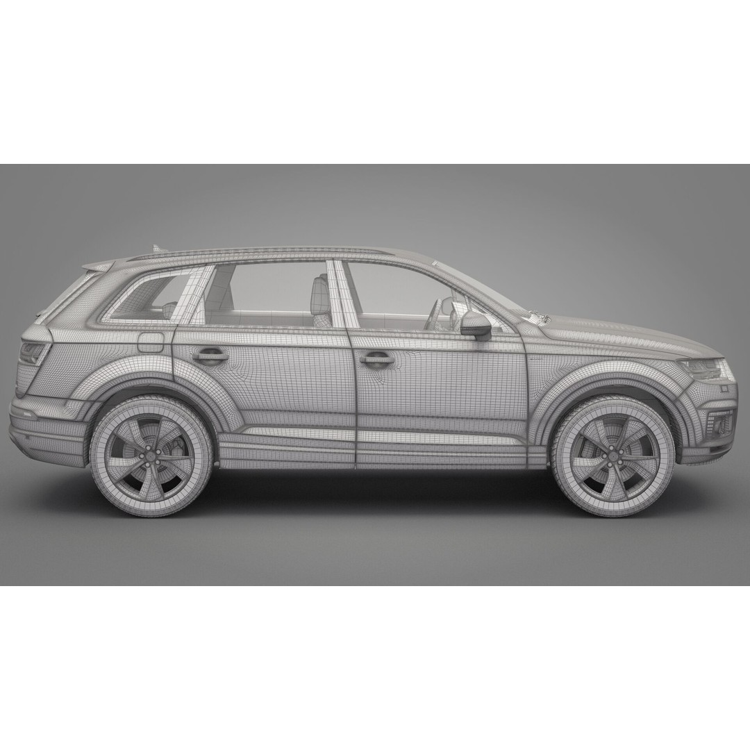 Audi Q7 3D Model – High Poly SUV, Game Ready, FBX, OBJ - View 27