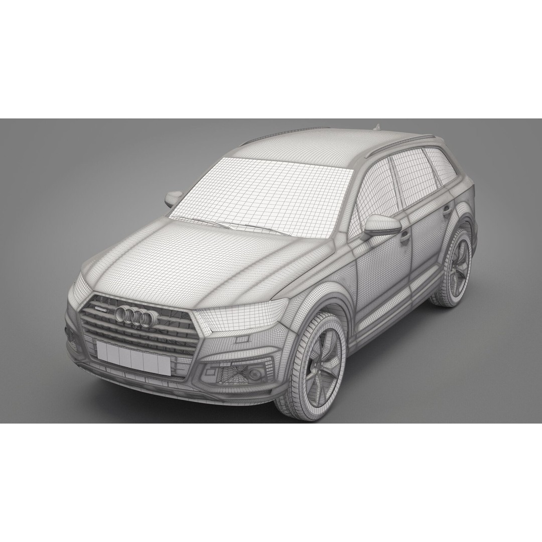 Audi Q7 3D Model – High Poly SUV, Game Ready, FBX, OBJ - View 28