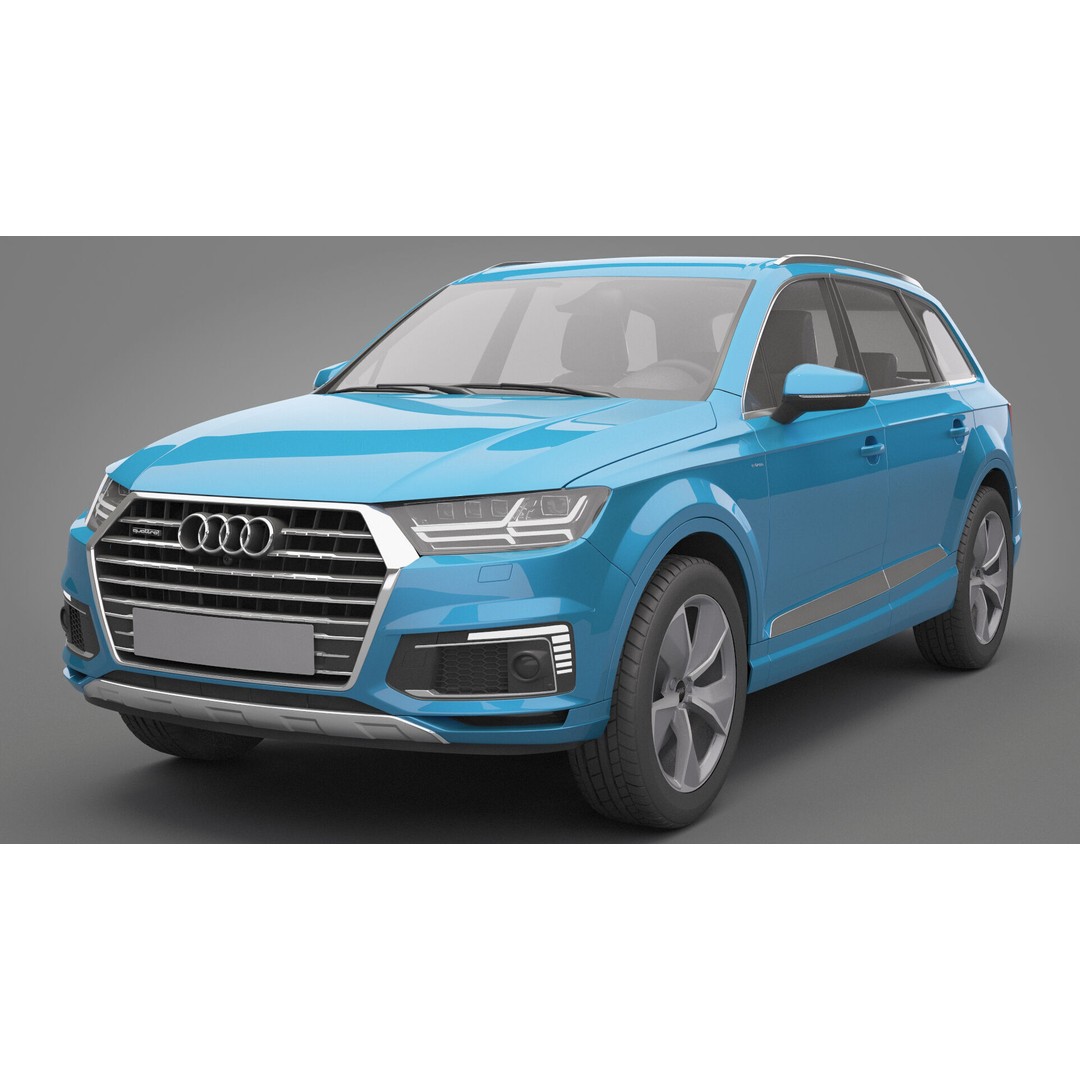Audi Q7 3D Model – High Poly SUV, Game Ready, FBX, OBJ - View 3