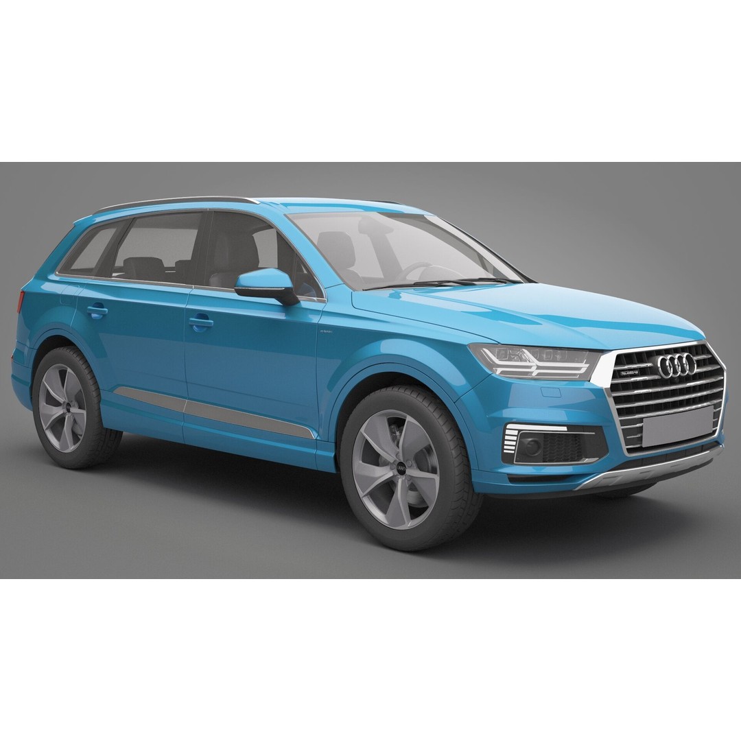 Audi Q7 3D Model – High Poly SUV, Game Ready, FBX, OBJ - View 7