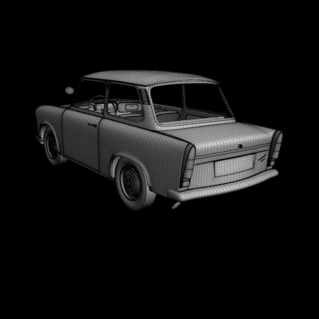 1964 Trabant 601 3D Model – High Poly Antique Car Asset, FBX