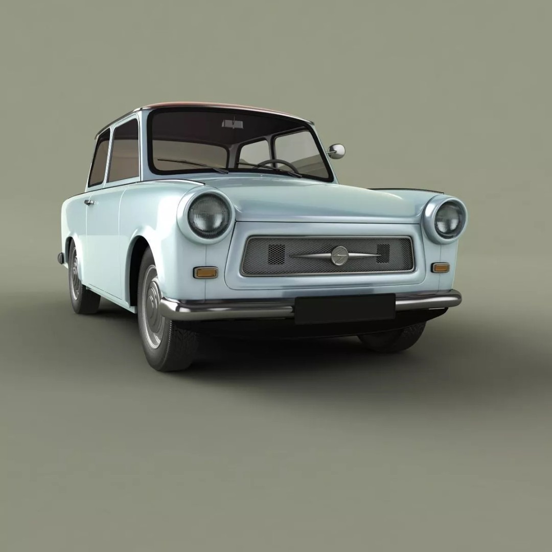 1964 Trabant 601 3D Model – High Poly Antique Car Asset, FBX - View 11