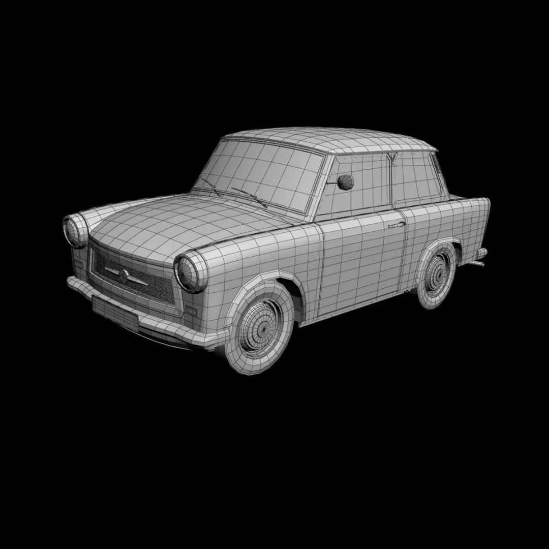 1964 Trabant 601 3D Model – High Poly Antique Car Asset, FBX - View 15