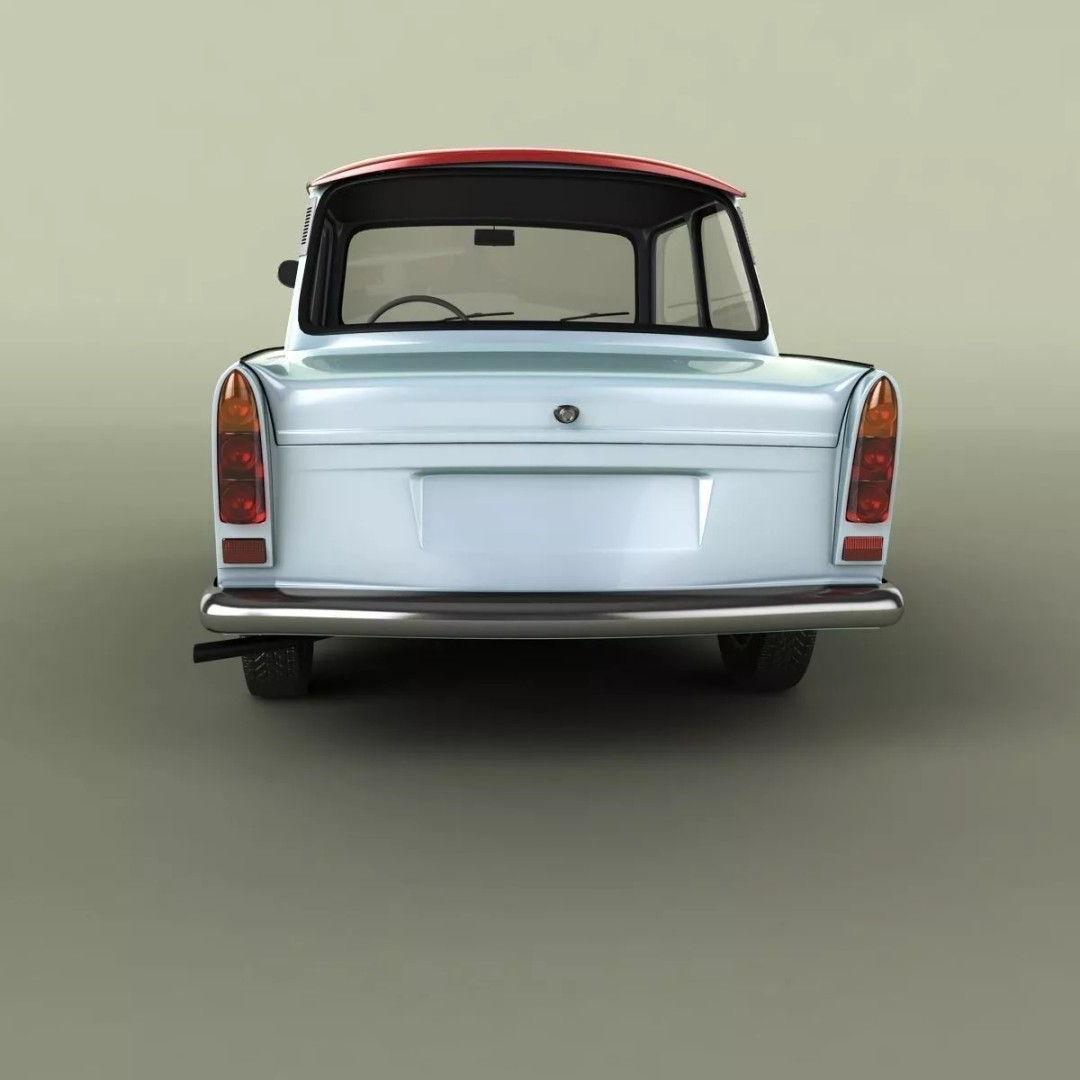 1964 Trabant 601 3D Model – High Poly Antique Car Asset, FBX - View 5
