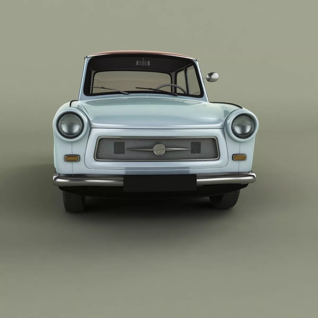 1964 Trabant 601 3D Model – High Poly Antique Car Asset, FBX - View 6