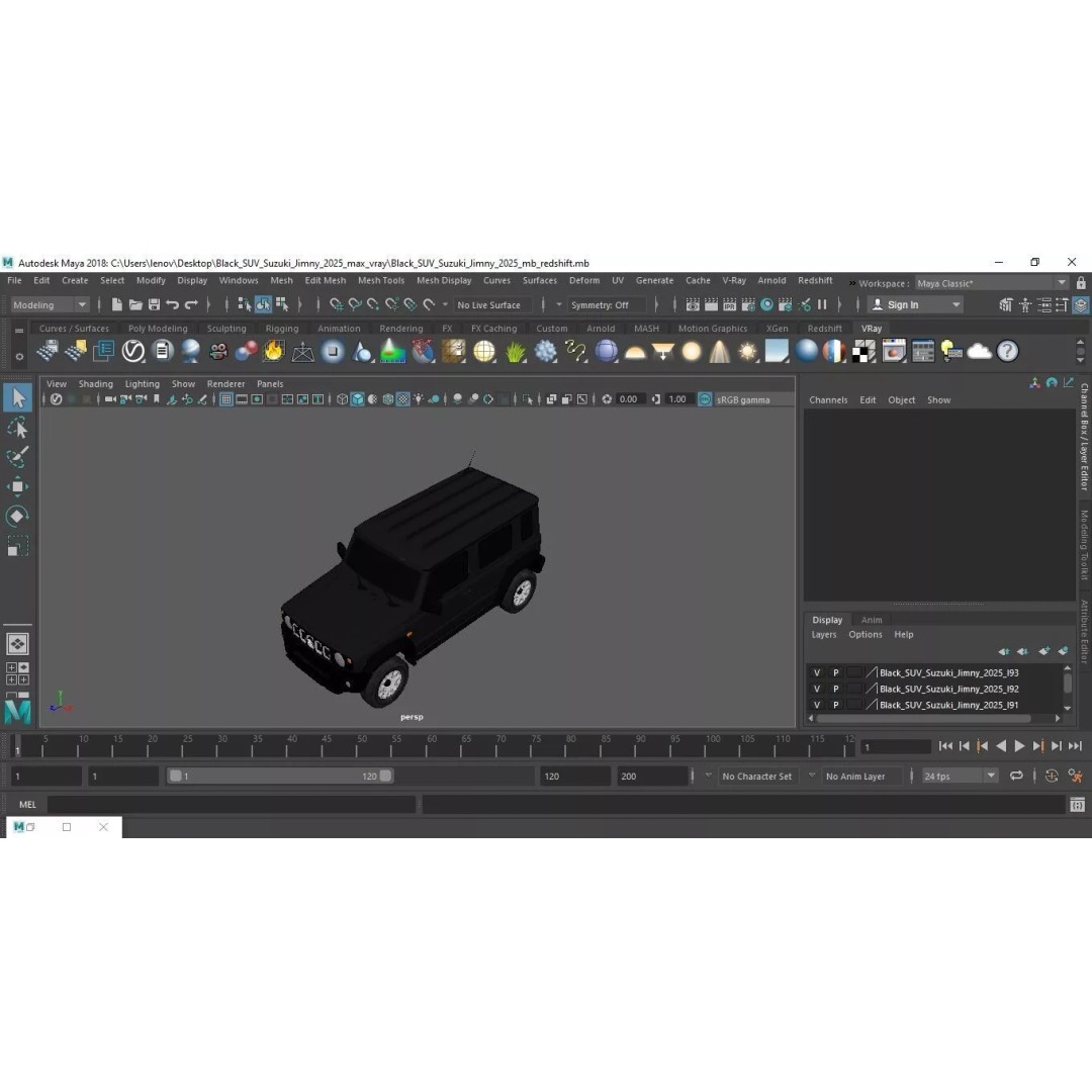 Suzuki Jimny 2025 3D Model – High-Poly Off-Road SUV, FBX