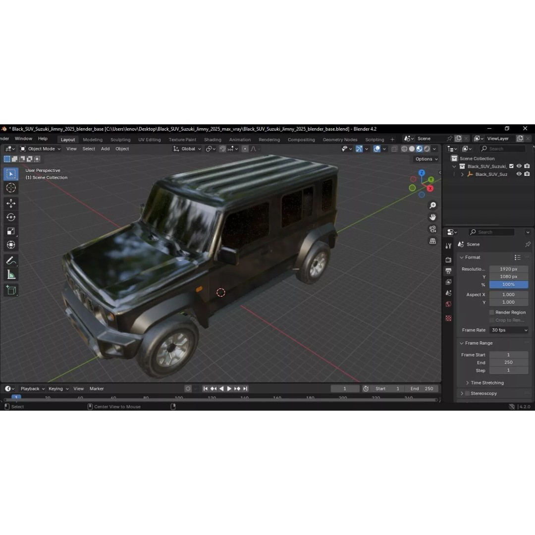 Suzuki Jimny 2025 3D Model – High-Poly Off-Road SUV, FBX - View 49