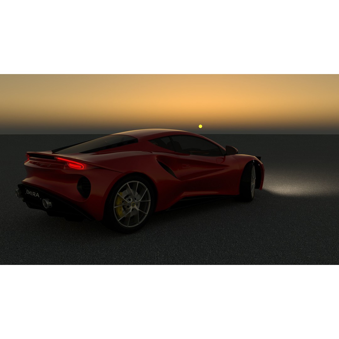 Lotus Emira 3D Model – Low Poly Vehicle, FBX, Game Ready - View 10