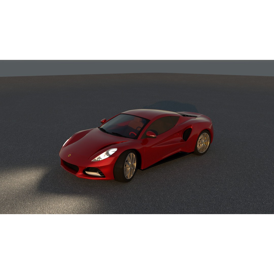 Lotus Emira 3D Model – Low Poly Vehicle, FBX, Game Ready - View 13
