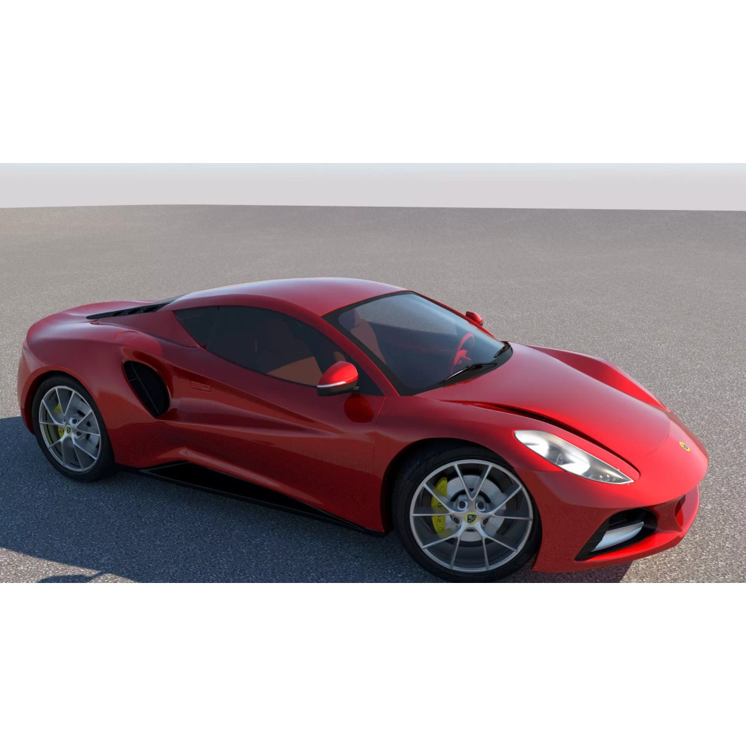 Lotus Emira 3D Model – Low Poly Vehicle, FBX, Game Ready - View 2