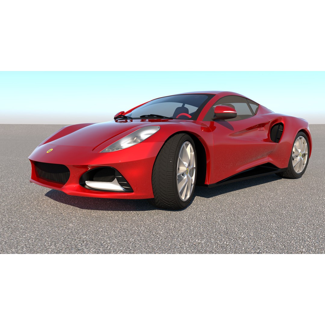 Lotus Emira 3D Model – Low Poly Vehicle, FBX, Game Ready - View 6