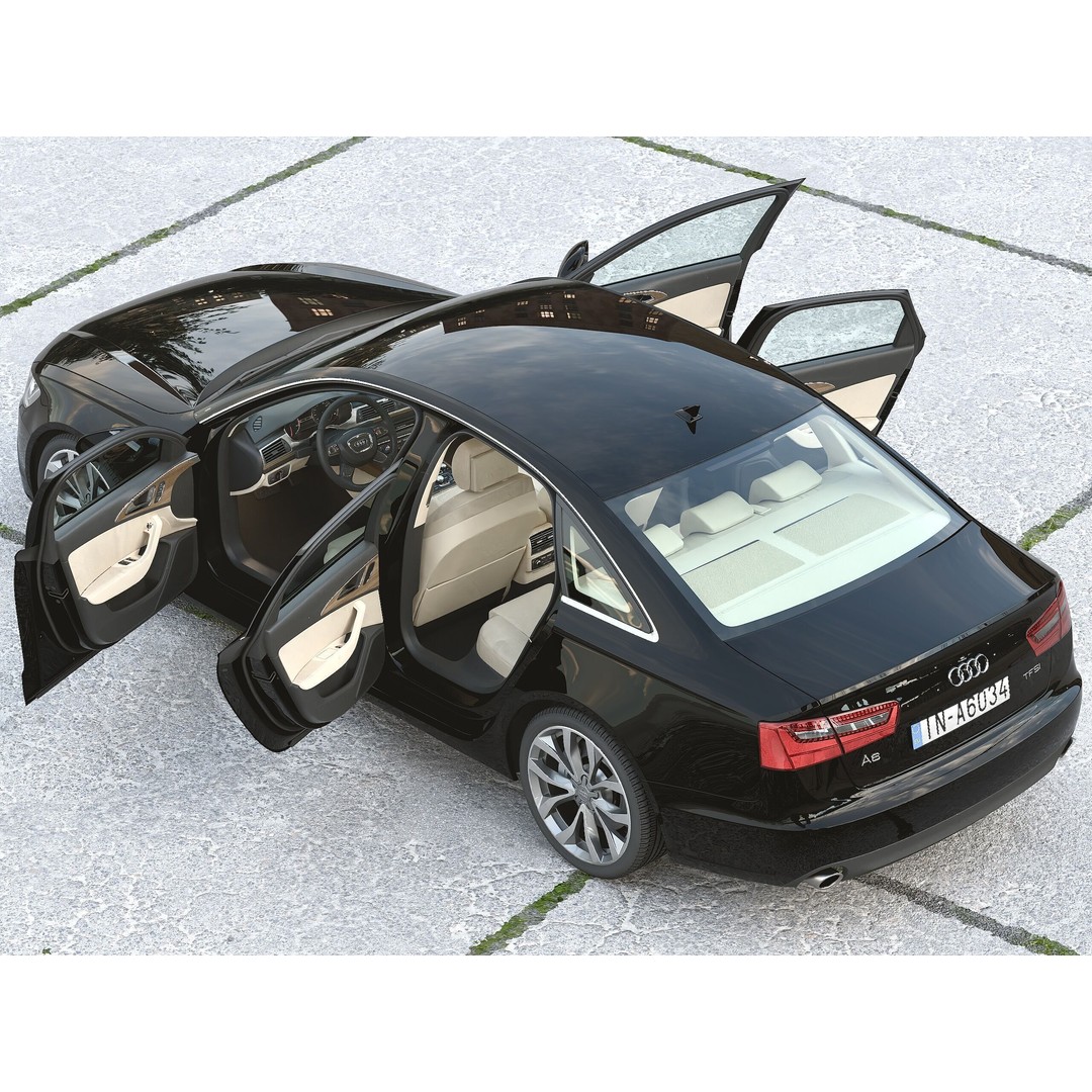 Audi A6 2012 3D Model – Luxury Sedan, Rigged PBR Textures, FBX - View 8