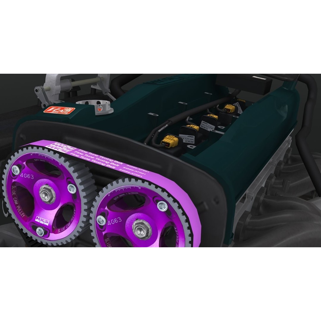 Nissan RB28 Twin Turbo 3D Model – Low Poly Engine Asset, FBX, OBJ - View 21
