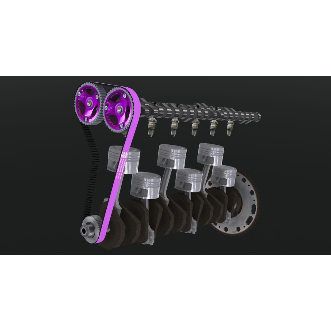 Nissan RB28 Twin Turbo 3D Model – Low Poly Engine Asset, FBX, OBJ - View 24