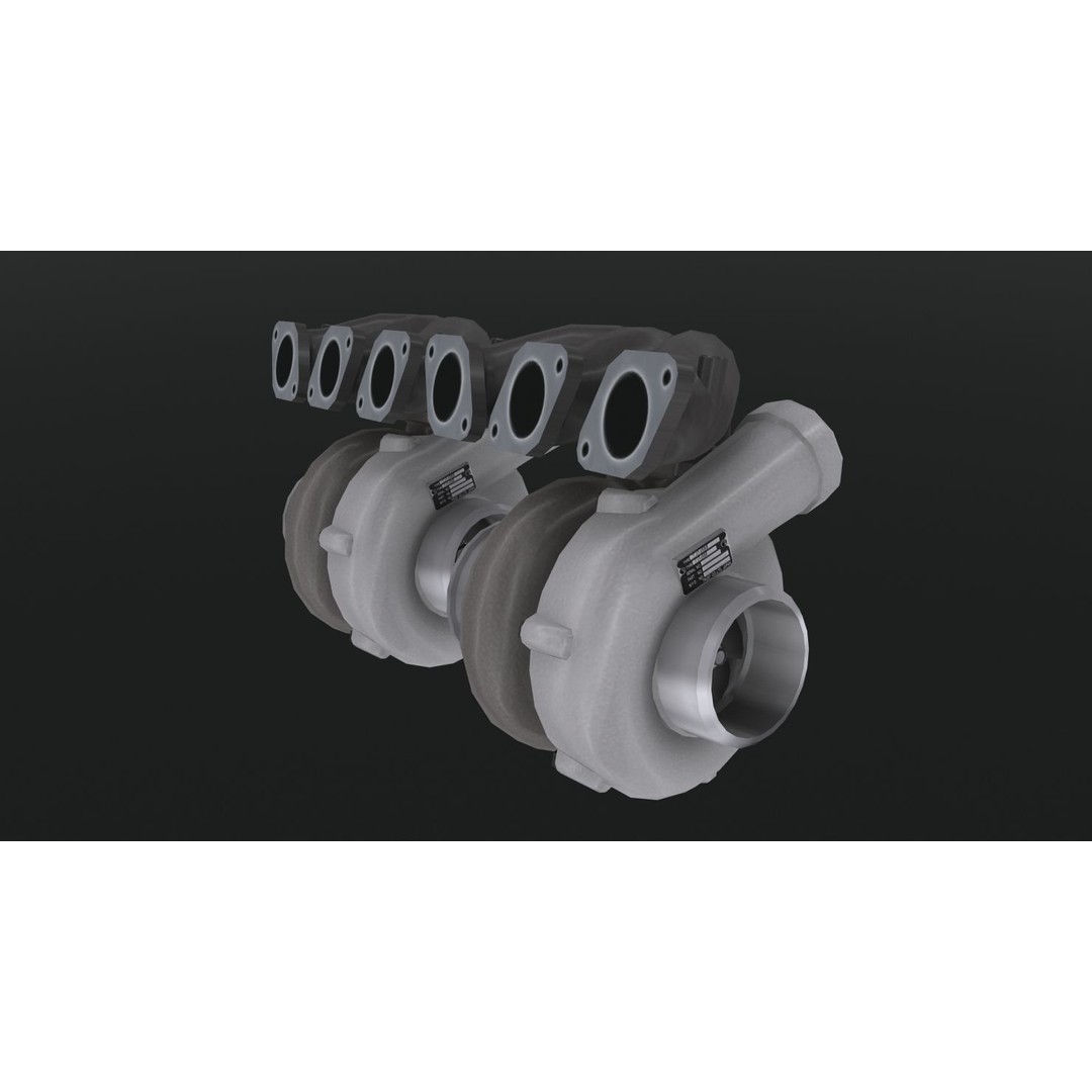 Nissan RB28 Twin Turbo 3D Model – Low Poly Engine Asset, FBX, OBJ - View 26