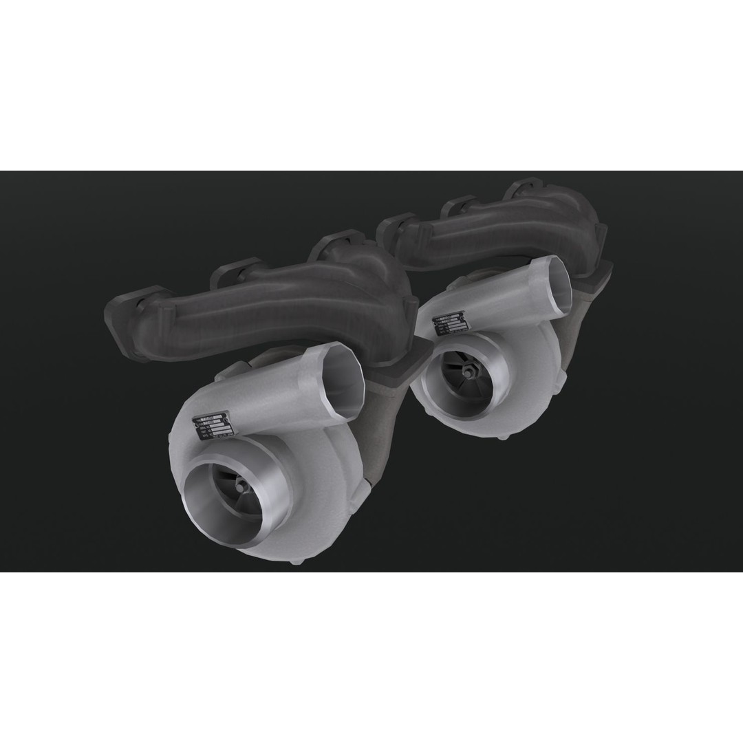 Nissan RB28 Twin Turbo 3D Model – Low Poly Engine Asset, FBX, OBJ - View 27