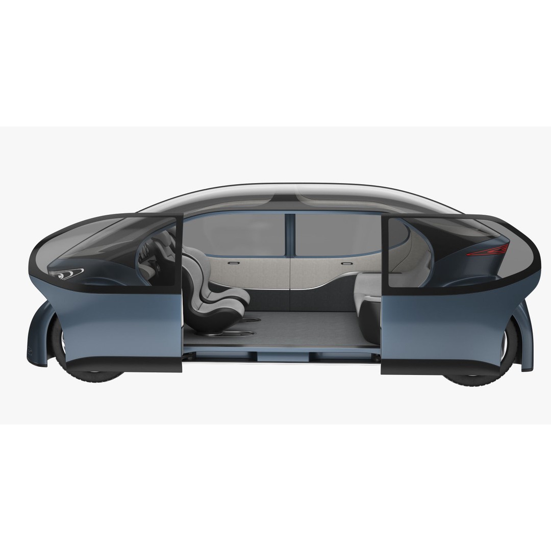 Self-Driving Car 3D Model – Concept Vehicle with PBR Textures, FBX - View 16