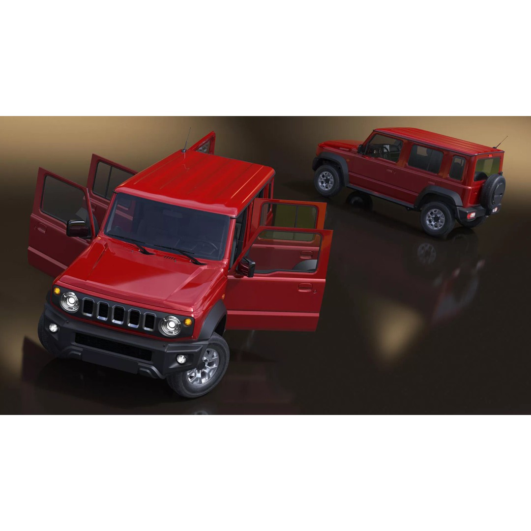 Red SUV 3D Model – Rigged Compact Off-Road Vehicle, FBX, PBR - View 10