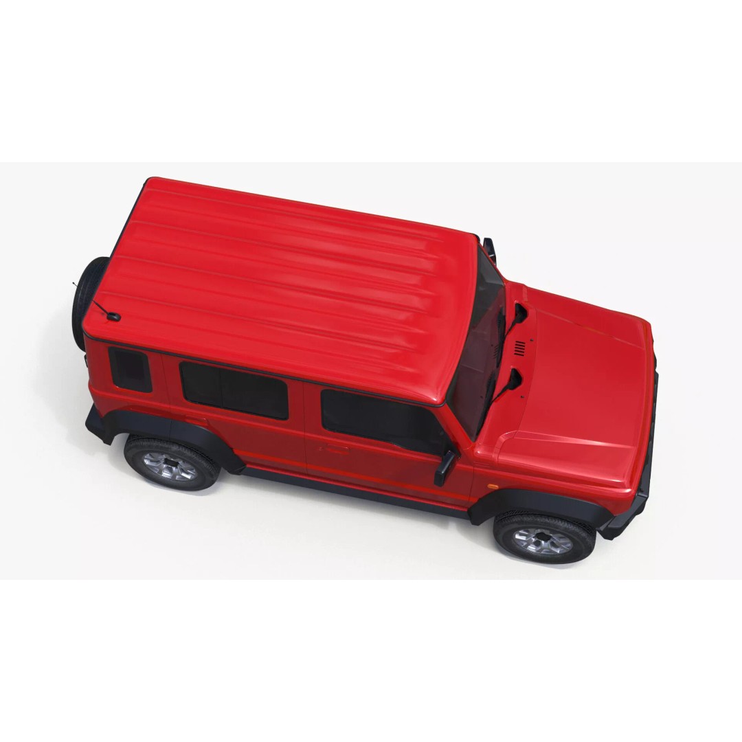 Red SUV 3D Model – Rigged Compact Off-Road Vehicle, FBX, PBR - View 13