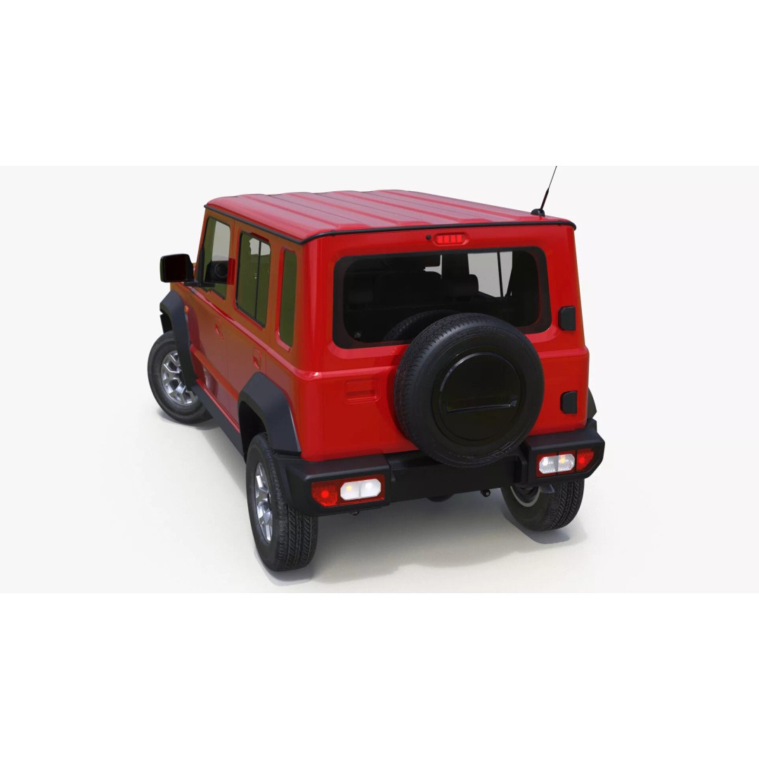 Red SUV 3D Model – Rigged Compact Off-Road Vehicle, FBX, PBR - View 16