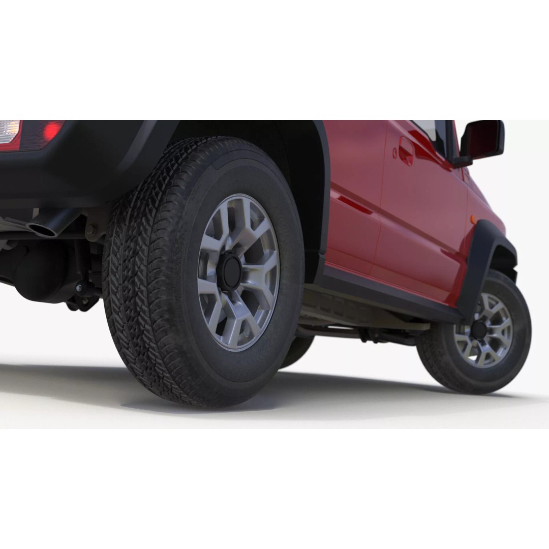 Red SUV 3D Model – Rigged Compact Off-Road Vehicle, FBX, PBR - View 20