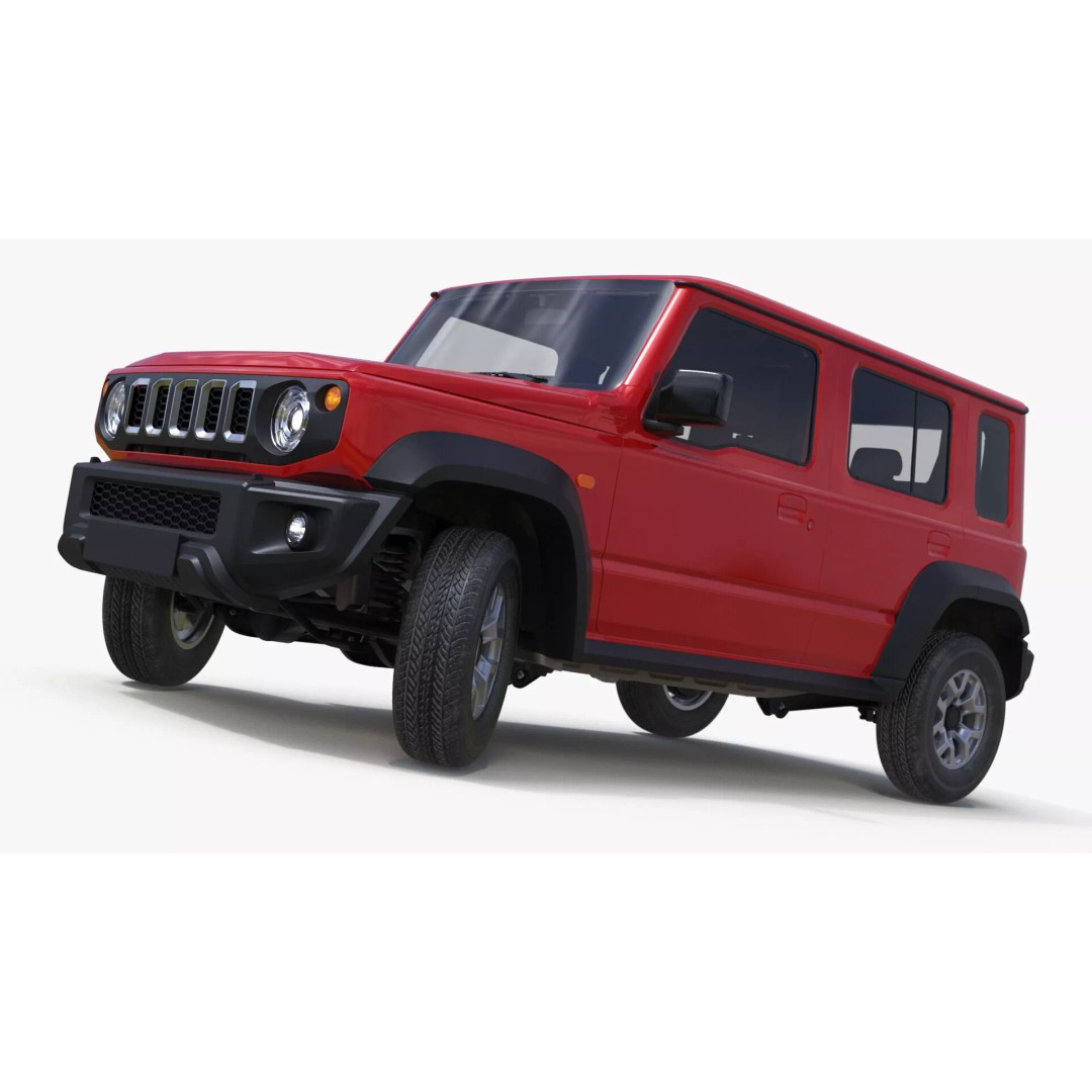 Red SUV 3D Model – Rigged Compact Off-Road Vehicle, FBX, PBR - View 24