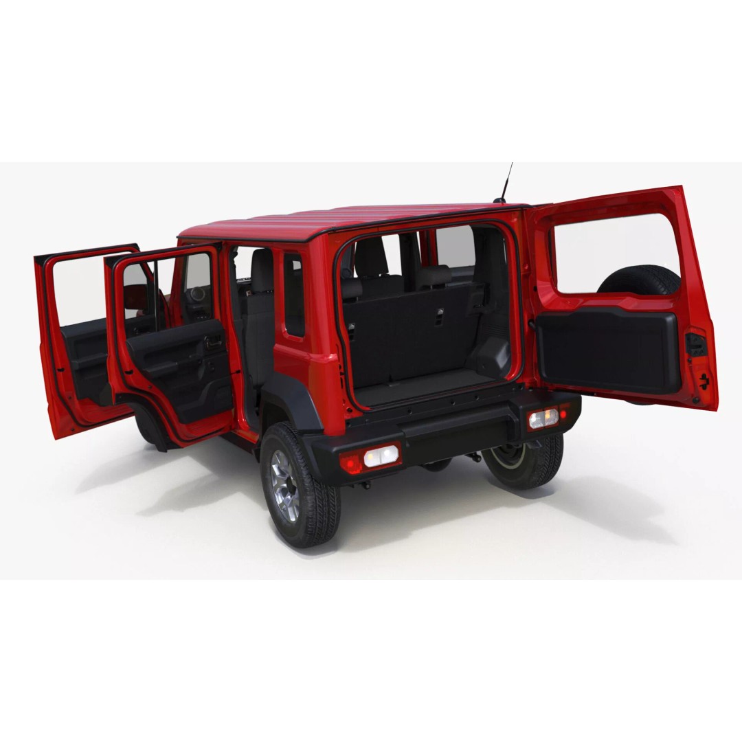 Red SUV 3D Model – Rigged Compact Off-Road Vehicle, FBX, PBR - View 26