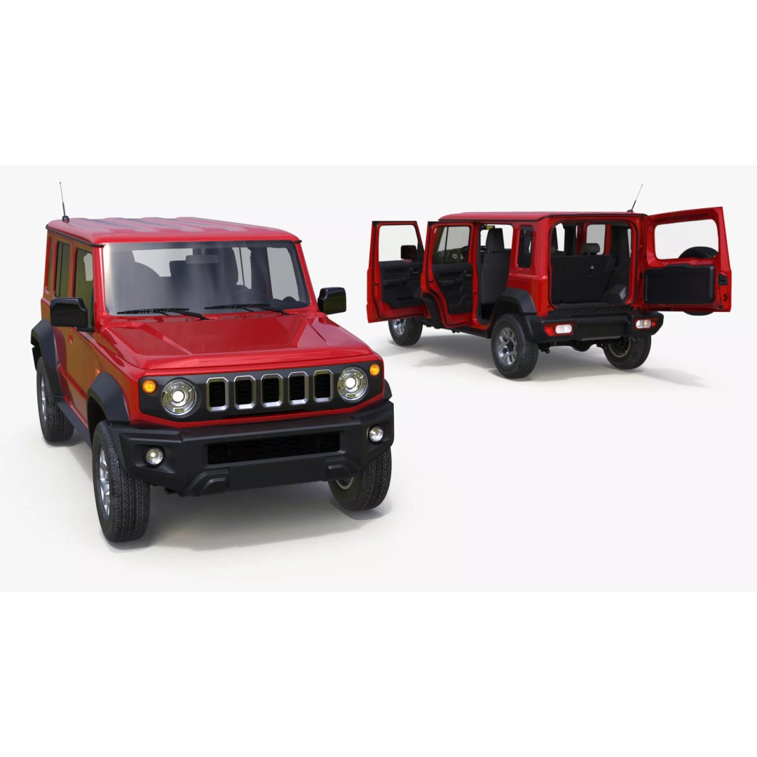 Red SUV 3D Model – Rigged Compact Off-Road Vehicle, FBX, PBR - View 27