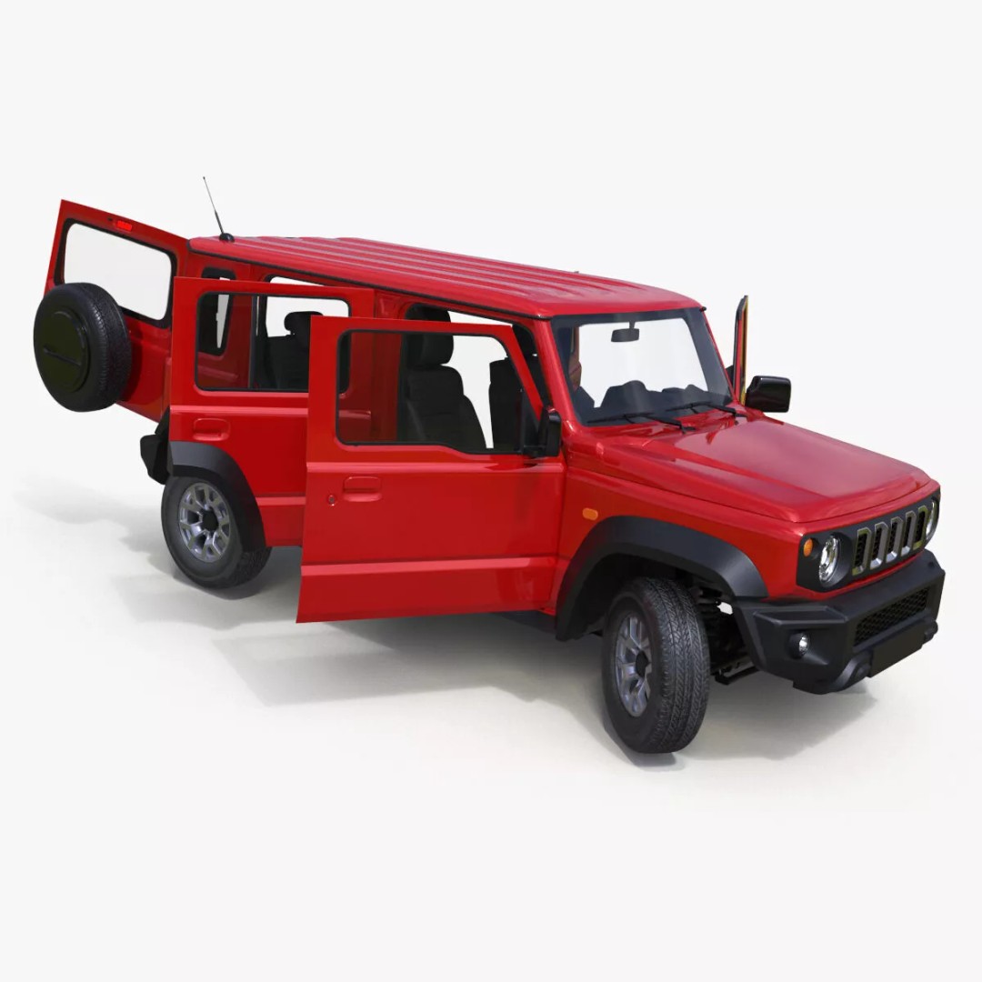 Red SUV 3D Model – Rigged Compact Off-Road Vehicle, FBX, PBR - View 28