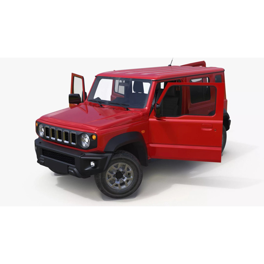 Red SUV 3D Model – Rigged Compact Off-Road Vehicle, FBX, PBR - View 3
