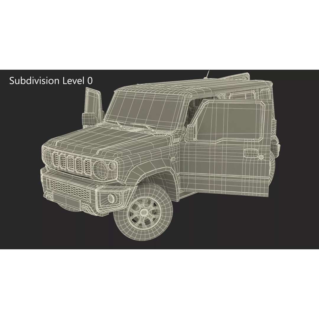 Red SUV 3D Model – Rigged Compact Off-Road Vehicle, FBX, PBR - View 30