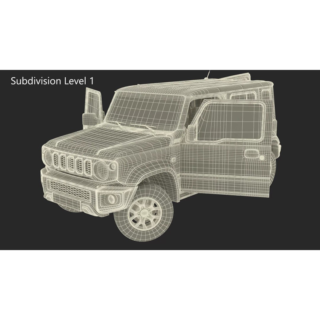 Red SUV 3D Model – Rigged Compact Off-Road Vehicle, FBX, PBR - View 31